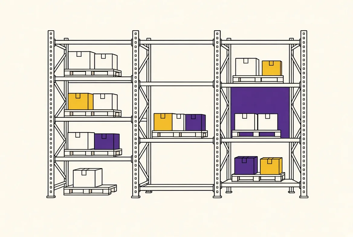 Line illustration of a store bay for Amazon
