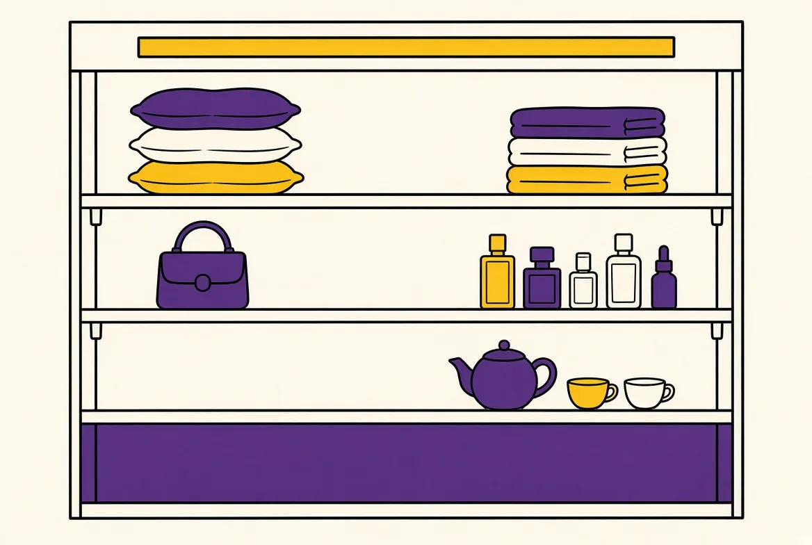 Line illustration of a store bay for Debenhams