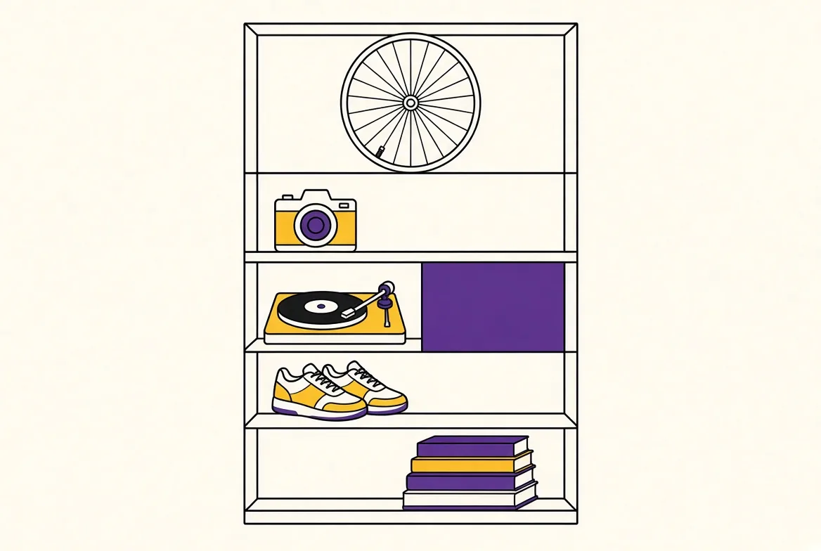 Line illustration of a store bay for eBay