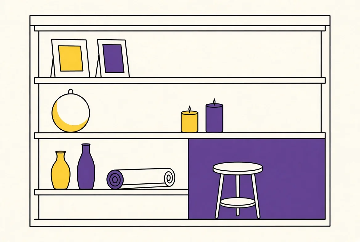 Line illustration of a store bay for The Range